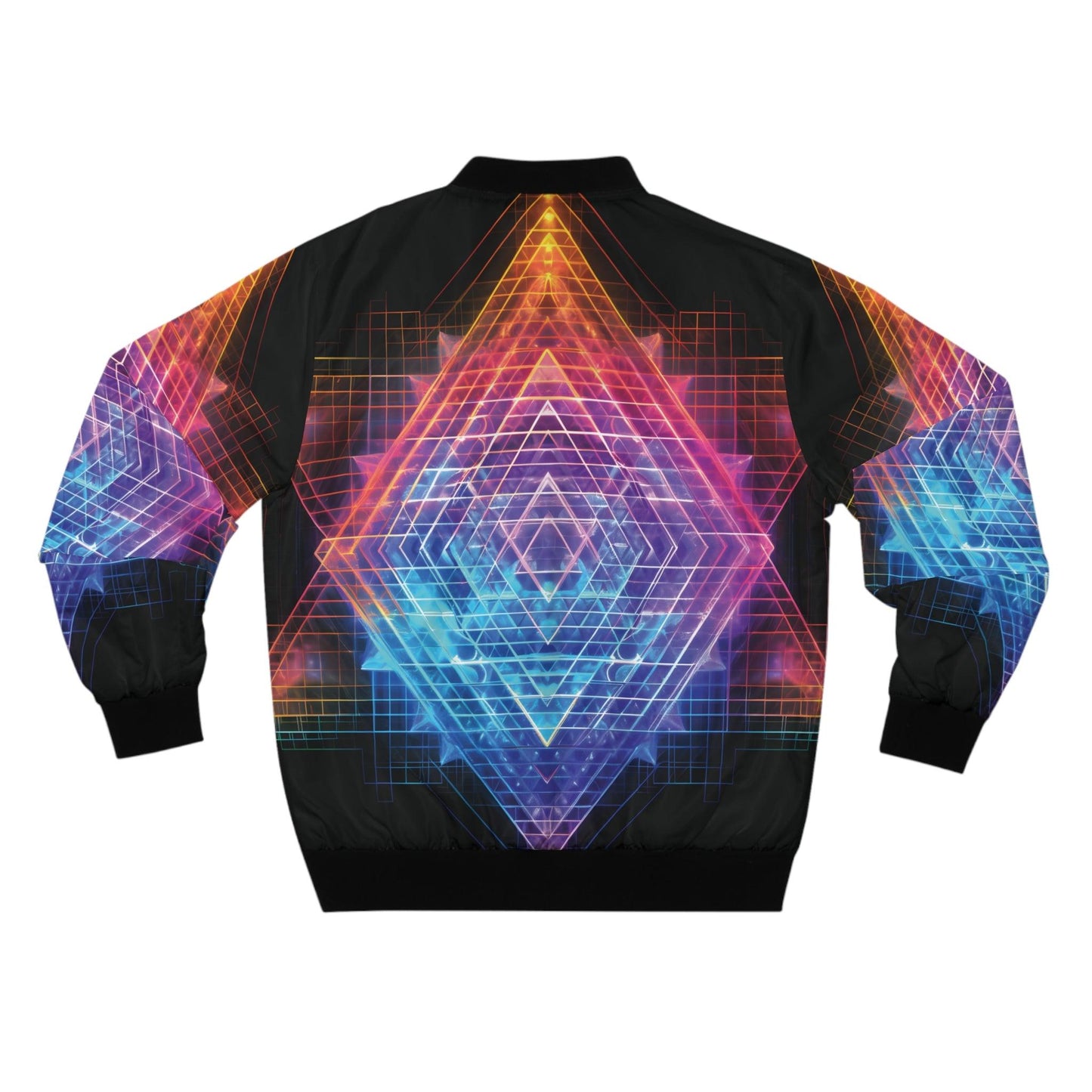 Alchemystics Sri Yantra by Meta Zen - Unisex Zip Bomber Jacket (AOP) - Alchemystics.org