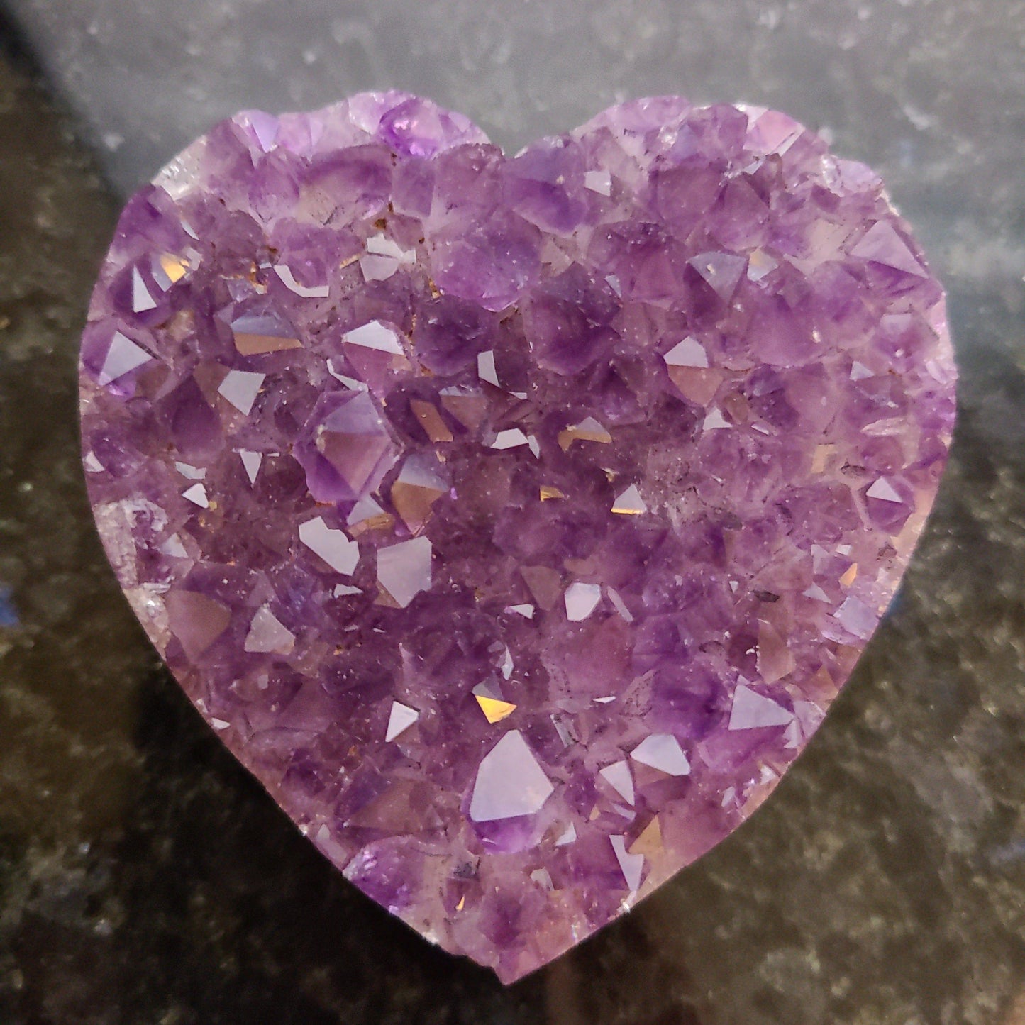 Amethyst Drusy Heart 1 : A Unique and Artistic Home Deco or Meditation Crystal Piece - Alchemystics.org