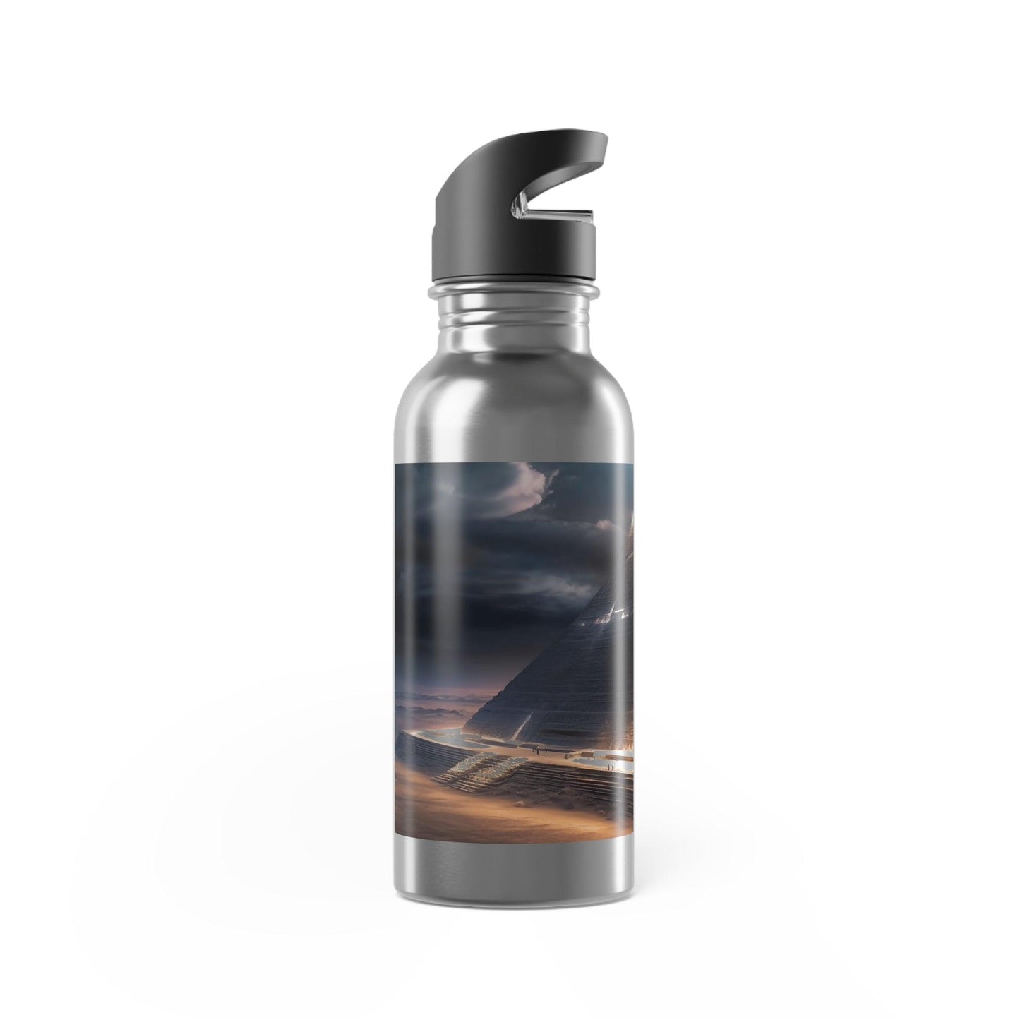 Harness the Energizing Power of the Egyptian Pyramid Eclipse Magic with Our Illuminated Stainless Steel Water Bottle with Straw 20oz - Alchemystics.org
