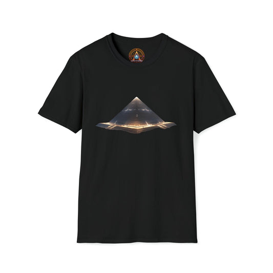 Meta Zen's Journey to the Eclipse at The Egyptian Pyramids - Visionary Psychedelic Ai Art Men's and Women's Unisex Soft Style T-Shirt for Festival and Street Wear - Alchemystics.org