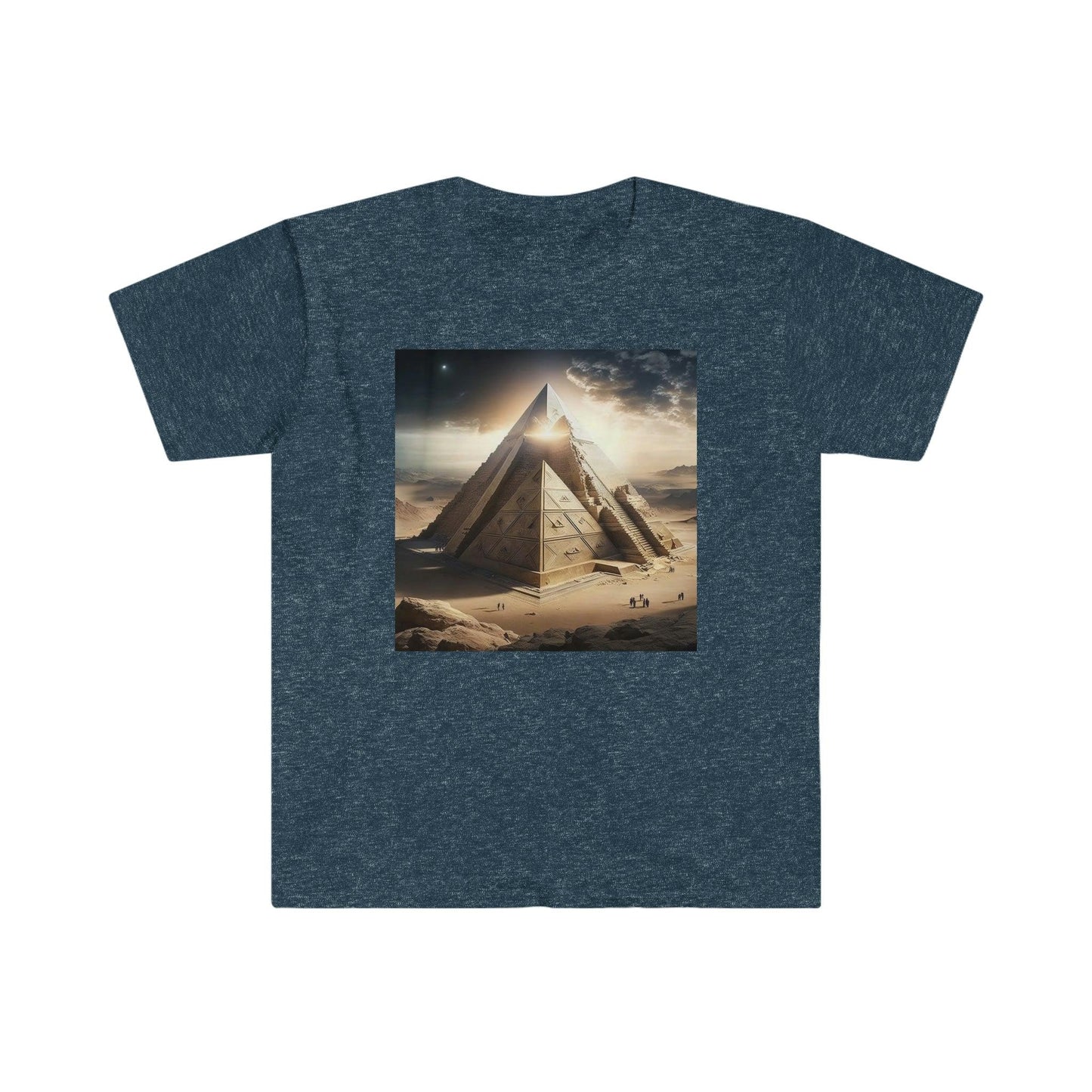 Pyramid Eclipse UFO Men's and Women's Unisex T-Shirt for Festival and Street Wear AI Digital Art v4.0 - Alchemystics.org