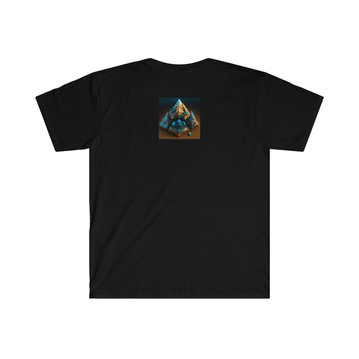 Visionary Ai Art Men's and Women's Unisex Soft Style T-Shirt for Festival and Street Wear Pyramids v3.1 - Alchemystics.org