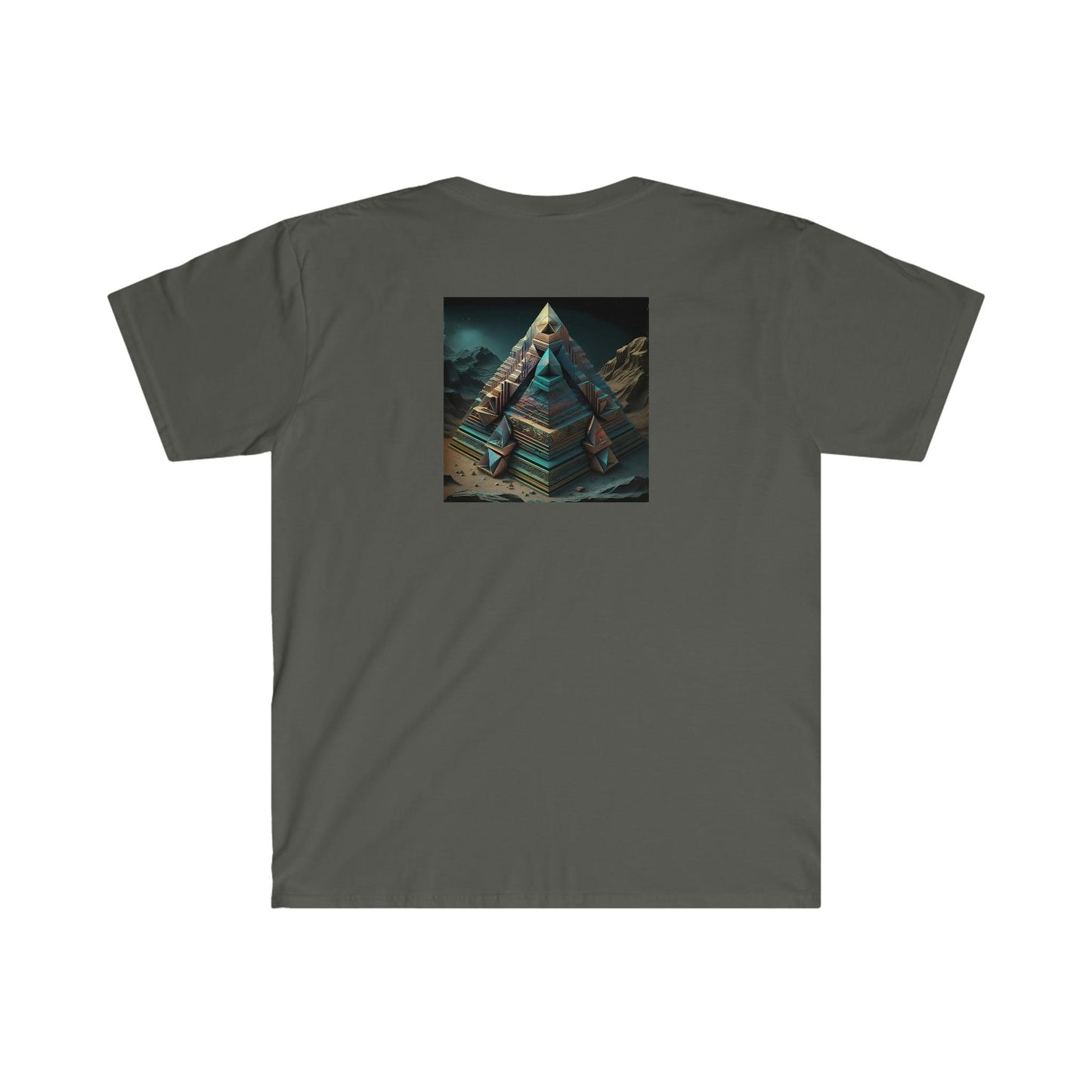 Visionary Psychedelic Ai Art Men's and Women's Unisex Soft Style T-Shirt for Festival and Street Wear Pyramids v1 - Alchemystics.org