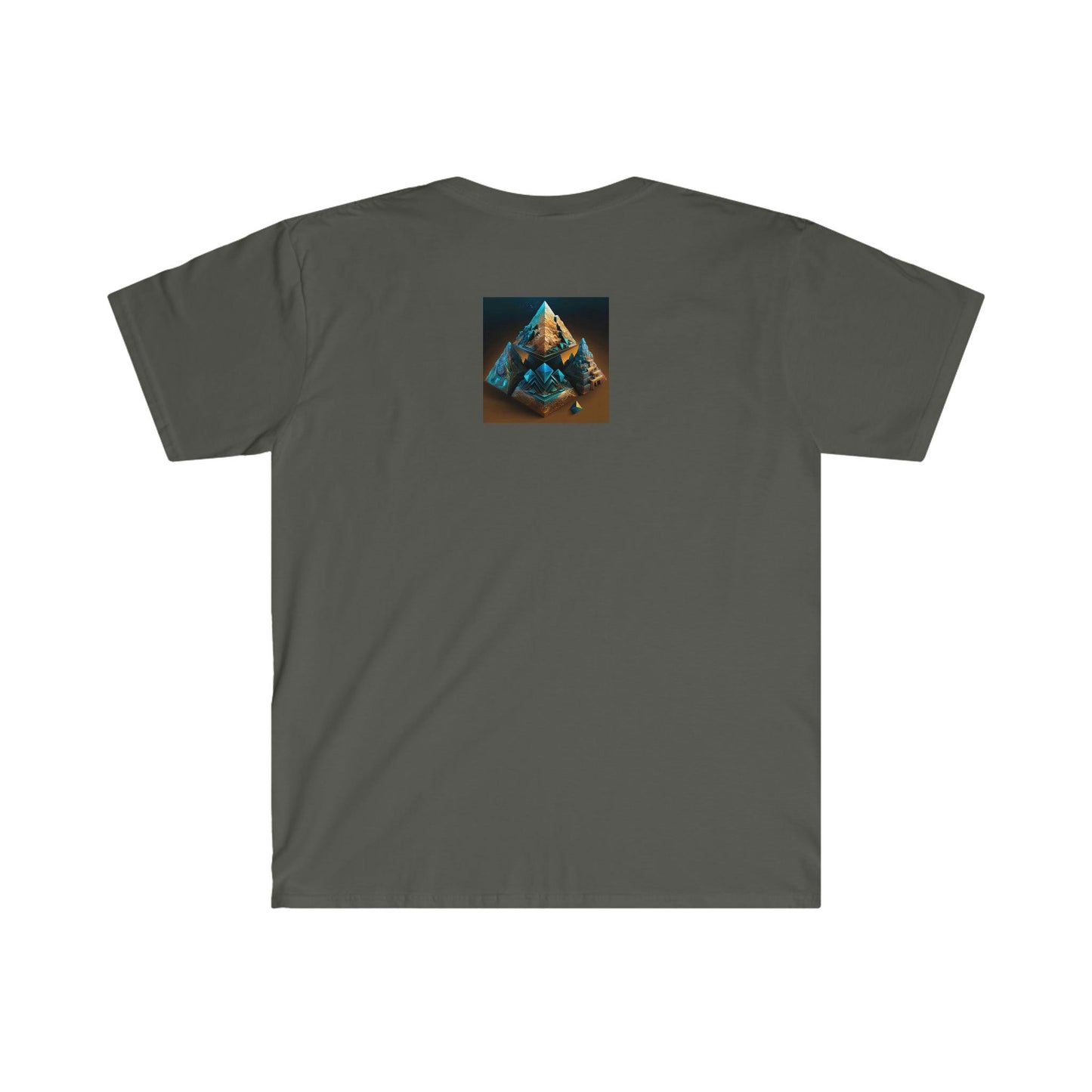 Visionary Psychedelic Ai Art Men's and Women's Unisex Soft Style T-Shirt for Festival and Street Wear Pyramids v3 - Alchemystics.org