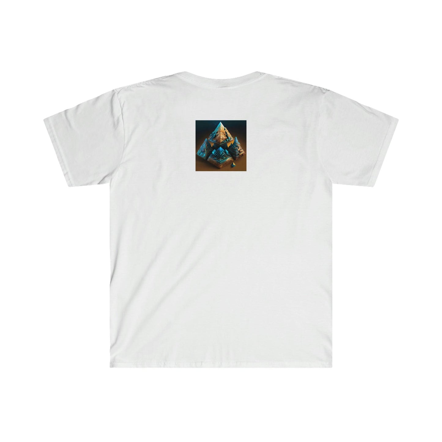 Visionary Psychedelic Ai Art Men's and Women's Unisex Soft Style T-Shirt for Festival and Street Wear Pyramids v3 - Alchemystics.org