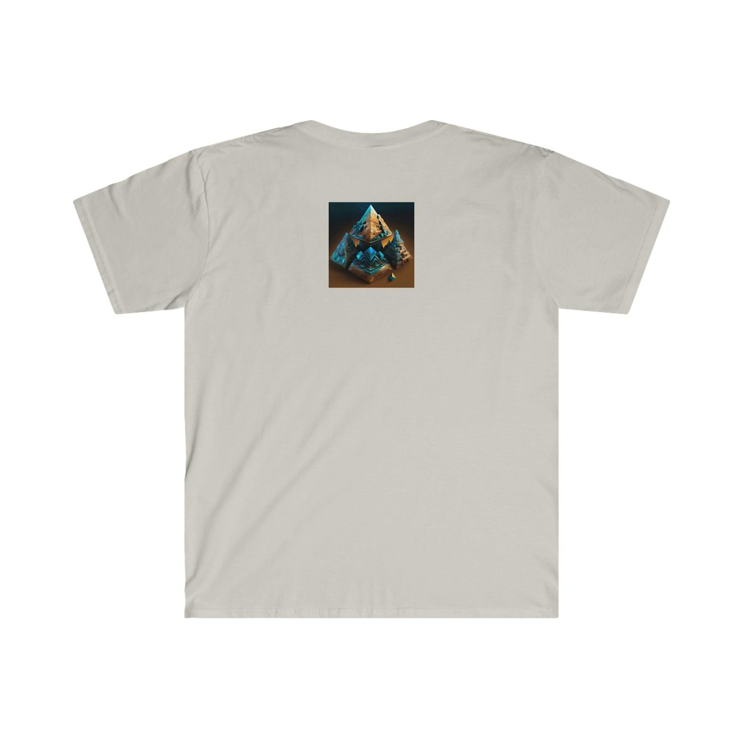 Visionary Psychedelic Ai Art Men's and Women's Unisex Soft Style T-Shirt for Festival and Street Wear Pyramids v3 - Alchemystics.org