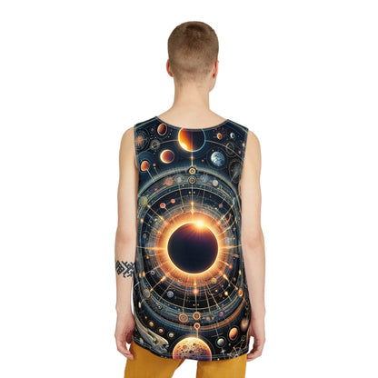 Texas Eclipse 2024 - Visionary Psychedelic Ai Art Men's and Women's Unisex Soft Style Tank Top T-Shirt for Festival and Street Wear