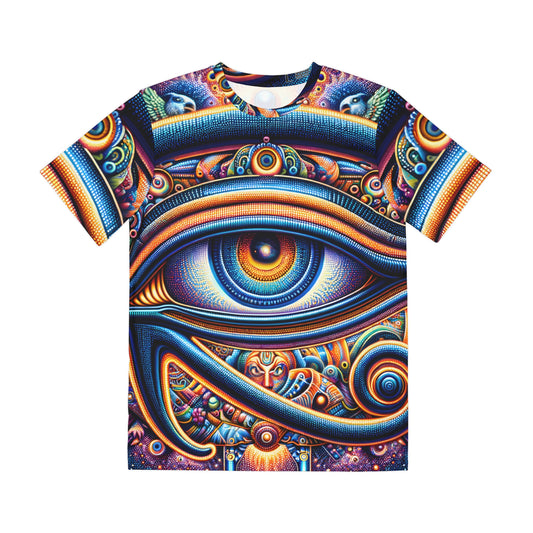 Meta Zen's Eye of Horus 2024 - Polyester All Over Print T-shirt for Festival Streetwear Rave Art Psychedelic Visionary