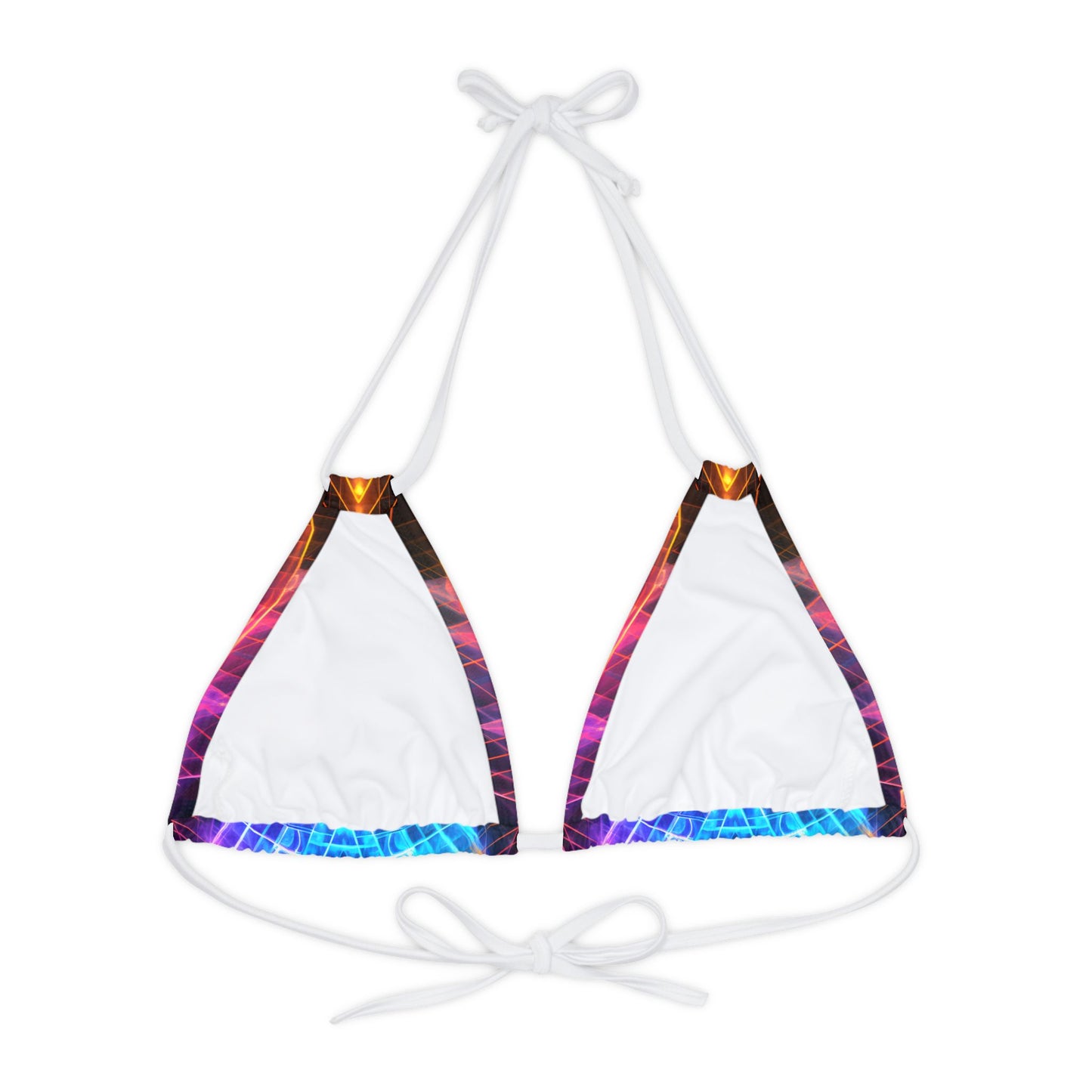 Psychedelic Vibrant Strappy Triangle Bikini Top (AOP) - Festival Rave Wear