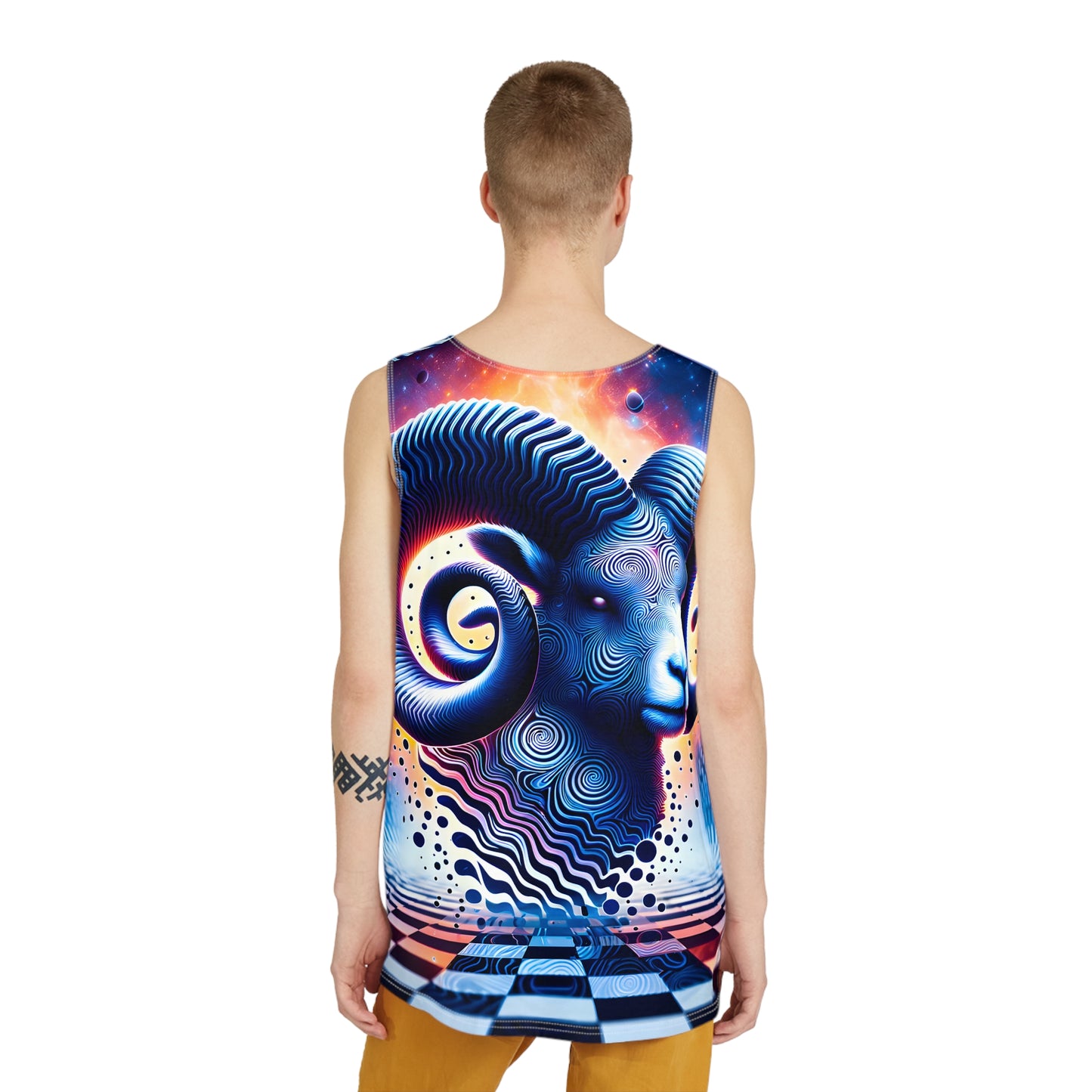 Aries Gift 2024 v1 Psychedelic T-shirt Tank Top by Meta Zen - Festival Rave Street Ware