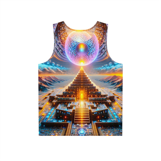 Recursive Technology by Meta Zen - Men's Tank Top Shirt All Over Print - Visionary Psychedelic Art - Festival Street Rave Gym Casual