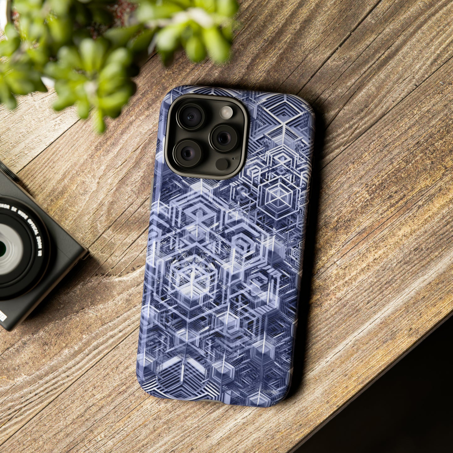 Sacred Geometry Hexagon Honeycomb Psychedelic AI Phone Case