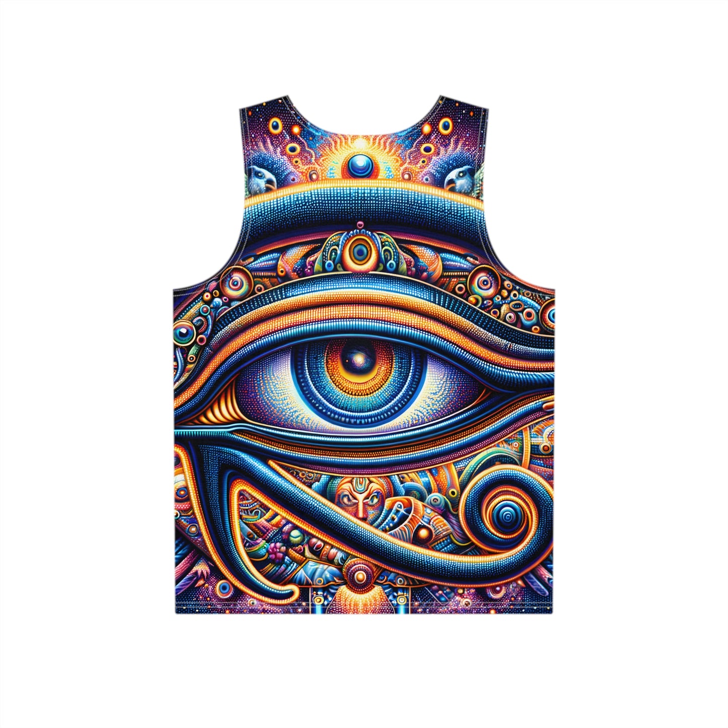 Meta Zen's Journey to the Eclipse at The Egyptian Pyramids - Visionary Psychedelic Ai Art Men's and Women's Unisex Soft Style Tank Top T-Shirt for Festival and Street Wear