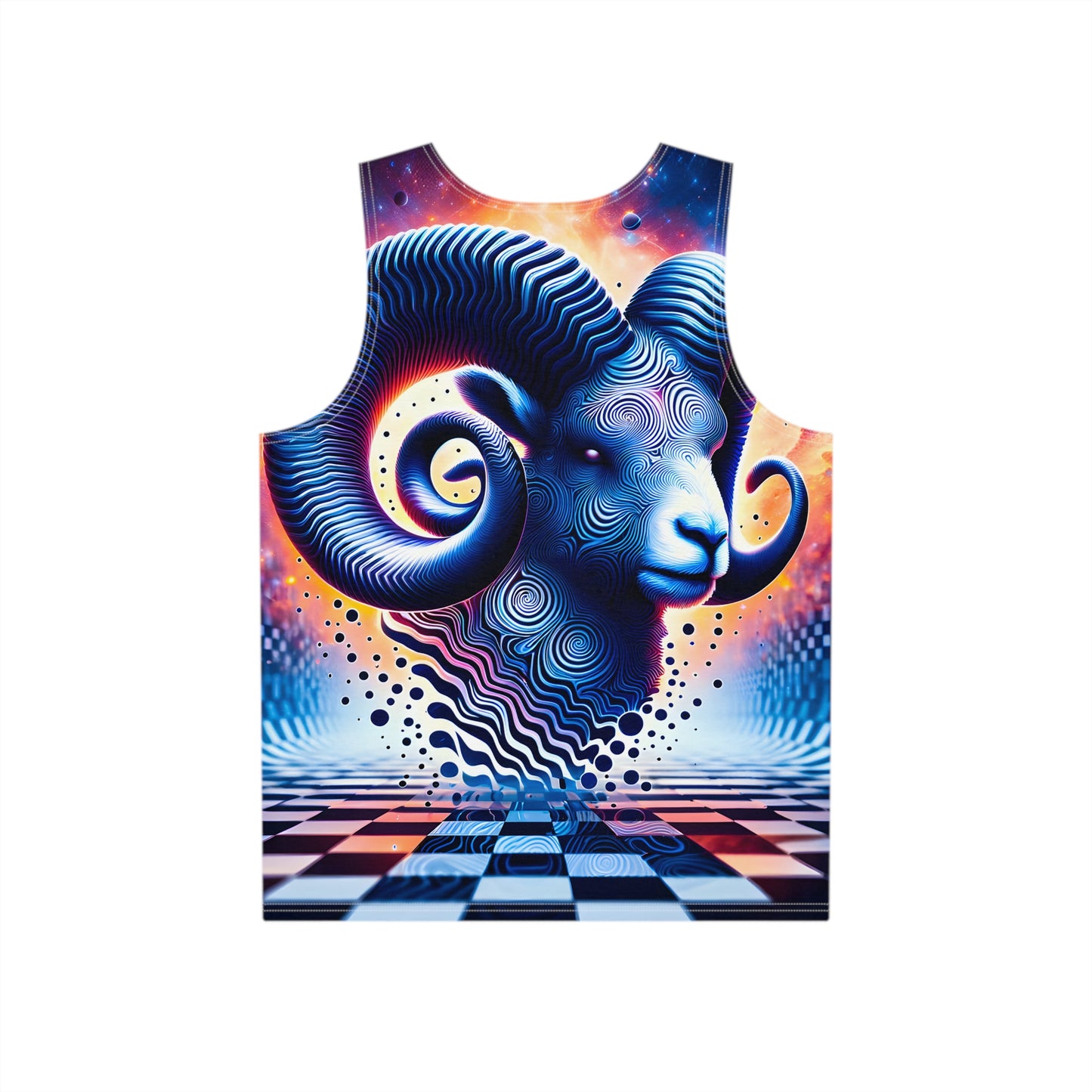 Aries Gift 2024 v1 Psychedelic T-shirt Tank Top by Meta Zen - Festival Rave Street Ware