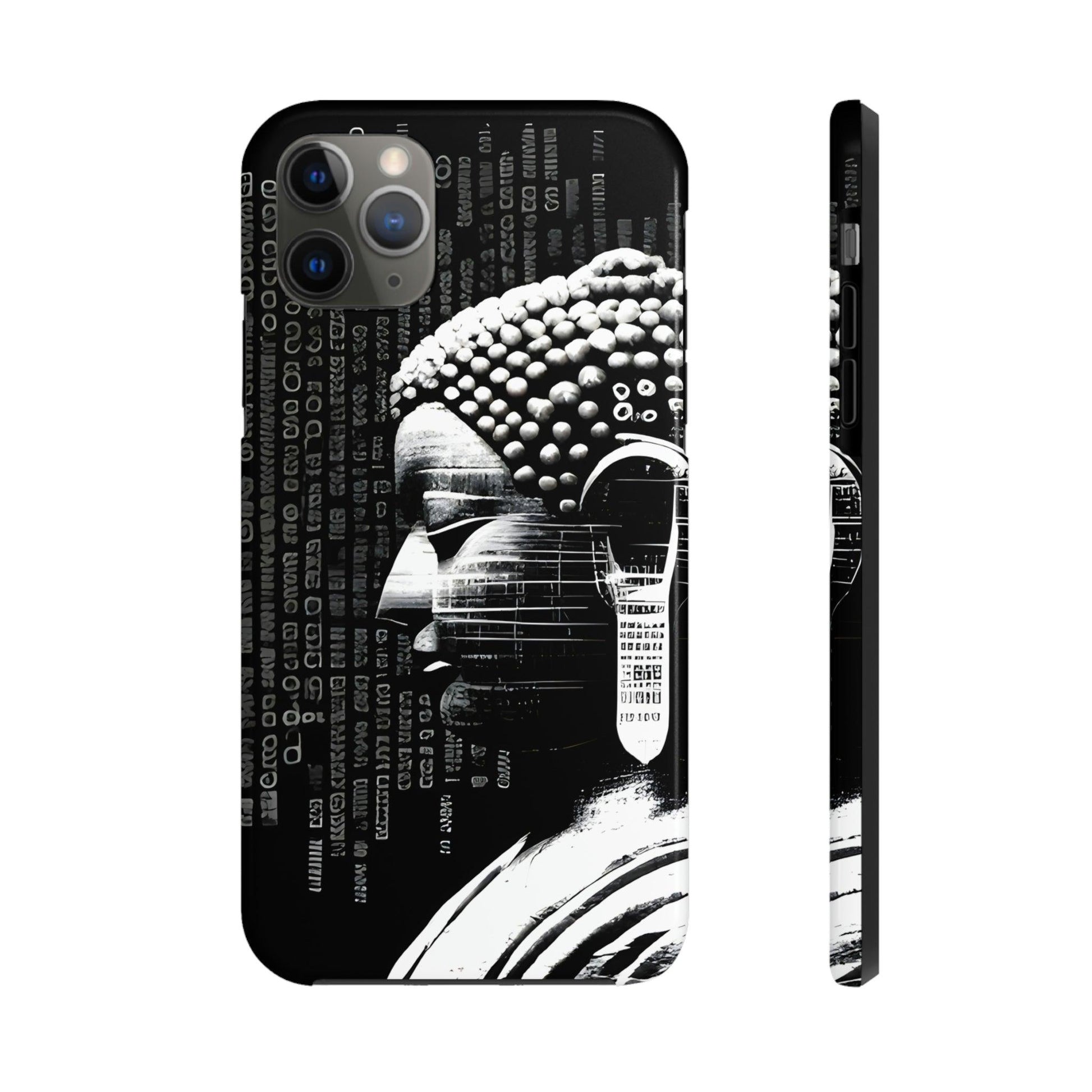 AI-Generated Art Phone Case for Iphone- Meta Zen Buddha Statue - Tough, Unique, Custom Design - Alchemystics.org