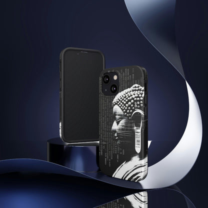 AI-Generated Art Phone Case for Iphone- Meta Zen Buddha Statue - Tough, Unique, Custom Design - Alchemystics.org