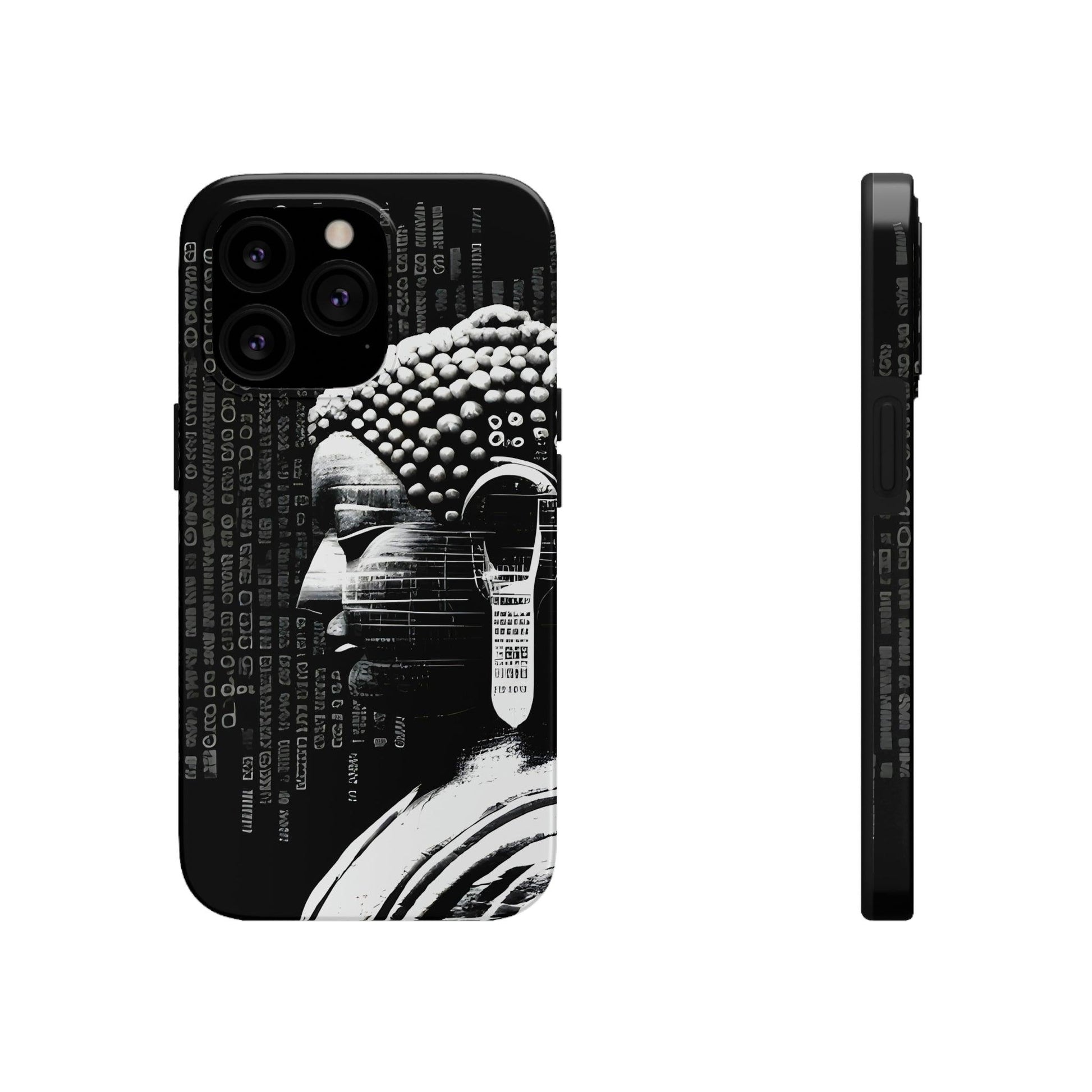 AI-Generated Art Phone Case for Iphone- Meta Zen Buddha Statue - Tough, Unique, Custom Design - Alchemystics.org