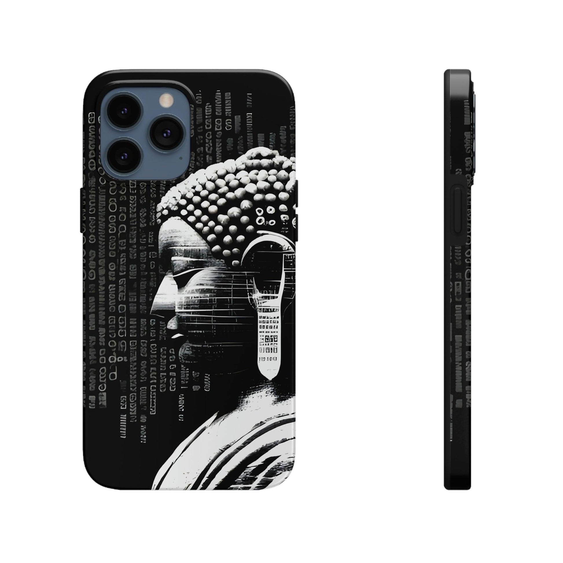 AI-Generated Art Phone Case for Iphone- Meta Zen Buddha Statue - Tough, Unique, Custom Design - Alchemystics.org