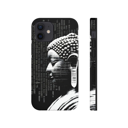 AI-Generated Art Phone Case for Iphone- Meta Zen Buddha Statue - Tough, Unique, Custom Design - Alchemystics.org