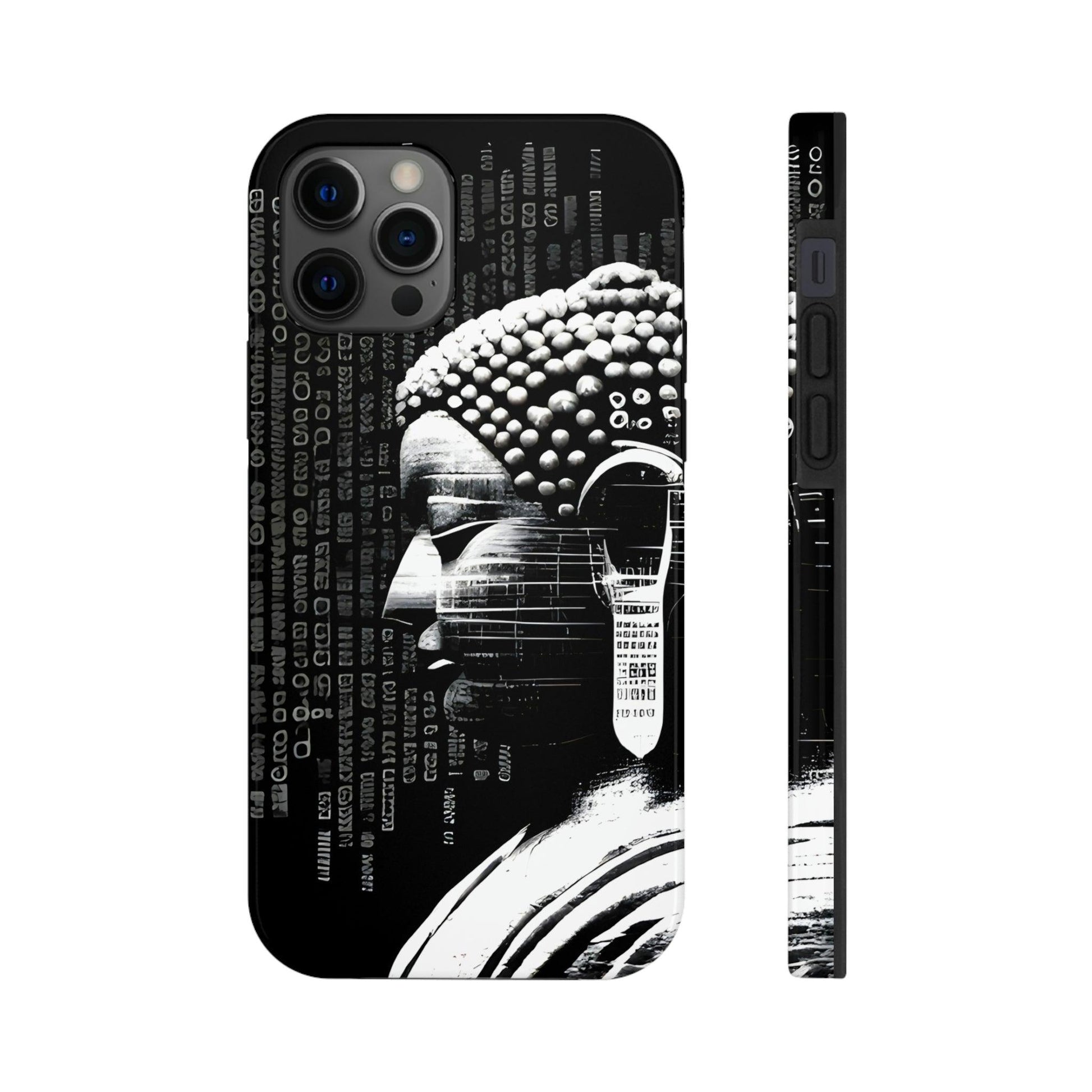 AI-Generated Art Phone Case for Iphone- Meta Zen Buddha Statue - Tough, Unique, Custom Design - Alchemystics.org