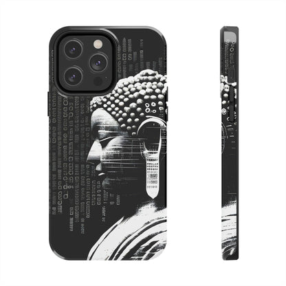 AI-Generated Art Phone Case for Iphone- Meta Zen Buddha Statue - Tough, Unique, Custom Design - Alchemystics.org