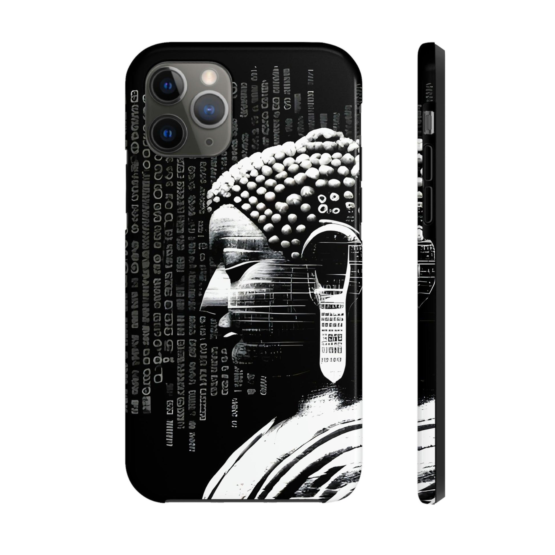 AI-Generated Art Phone Case for Iphone- Meta Zen Buddha Statue - Tough, Unique, Custom Design - Alchemystics.org