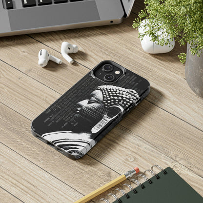 AI-Generated Art Phone Case for Iphone- Meta Zen Buddha Statue - Tough, Unique, Custom Design - Alchemystics.org