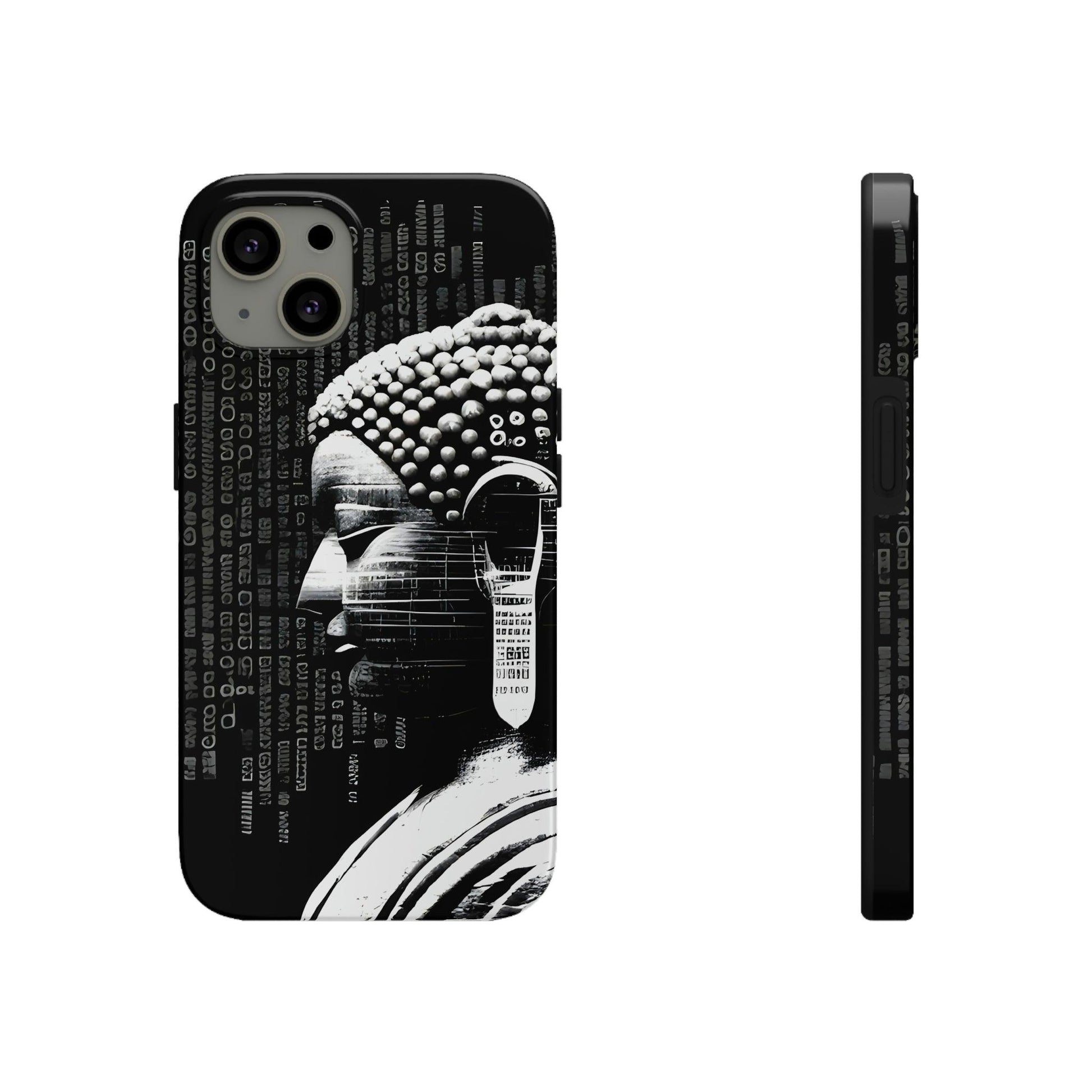 AI-Generated Art Phone Case for Iphone- Meta Zen Buddha Statue - Tough, Unique, Custom Design - Alchemystics.org