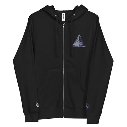 Alchemystics.org Illuminati Unisex Fleece Zip Up Hoodie by Meta Zen v1.2 - Alchemystics.org