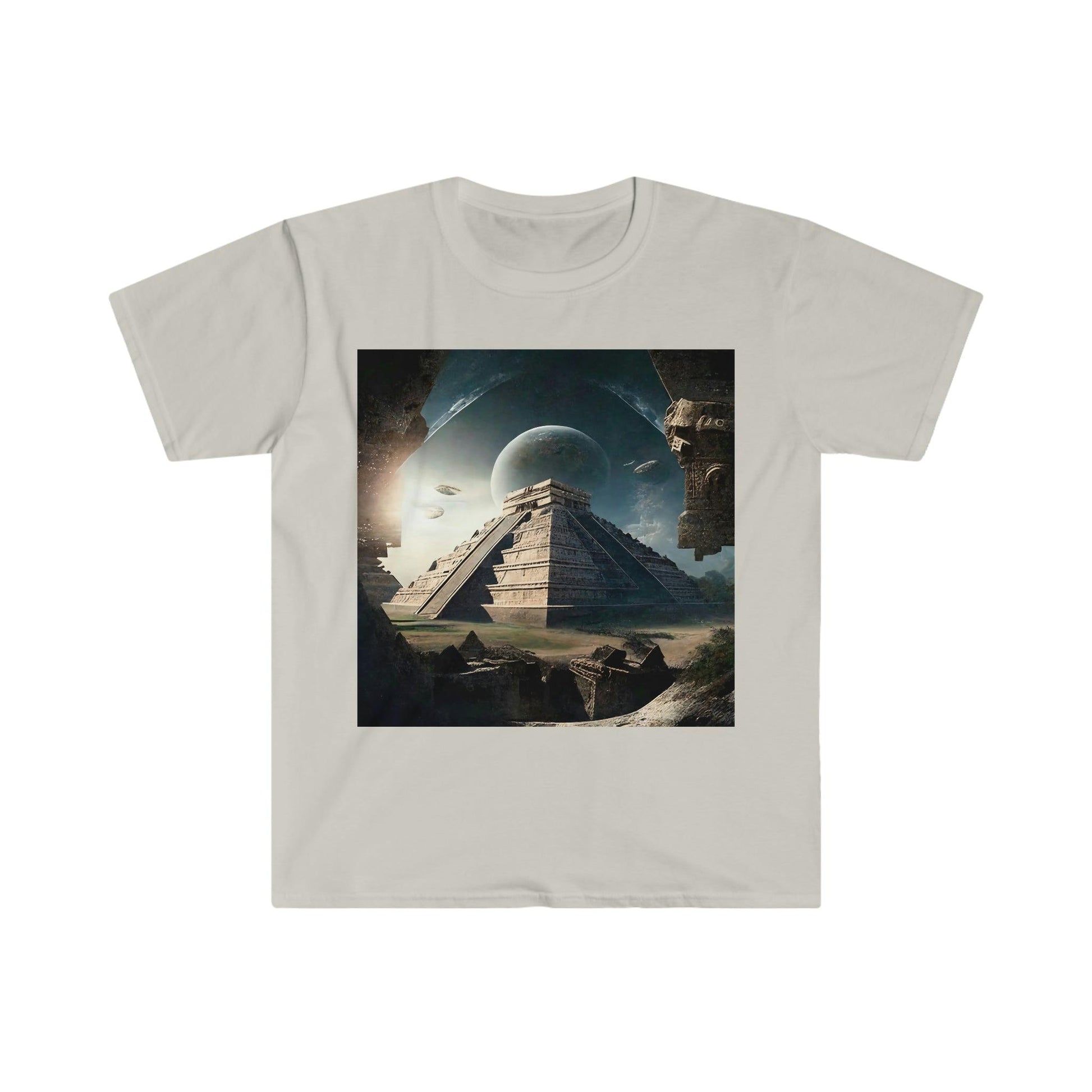 Ancient Aliens AI Digital Art T-shirt v4 - Men's and Women's Unisex Shirt for Festival and Street Wear - Alchemystics.org