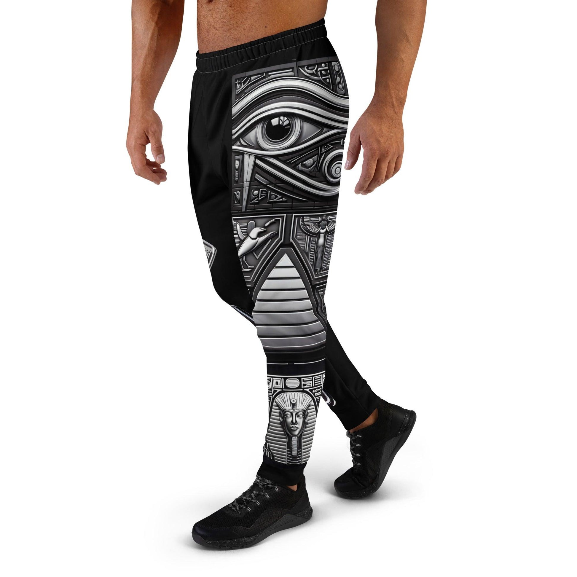 Ascension Pants - Egyptian Hierogliphics Unisex Joggers - Eye of Horus Pyramid Pharaoh v1.1 - Alchemystics.org