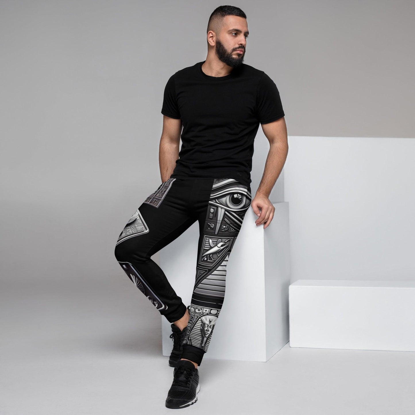 Ascension Pants - Egyptian Hierogliphics Unisex Joggers - Eye of Horus Pyramid Pharaoh v1.1 - Alchemystics.org