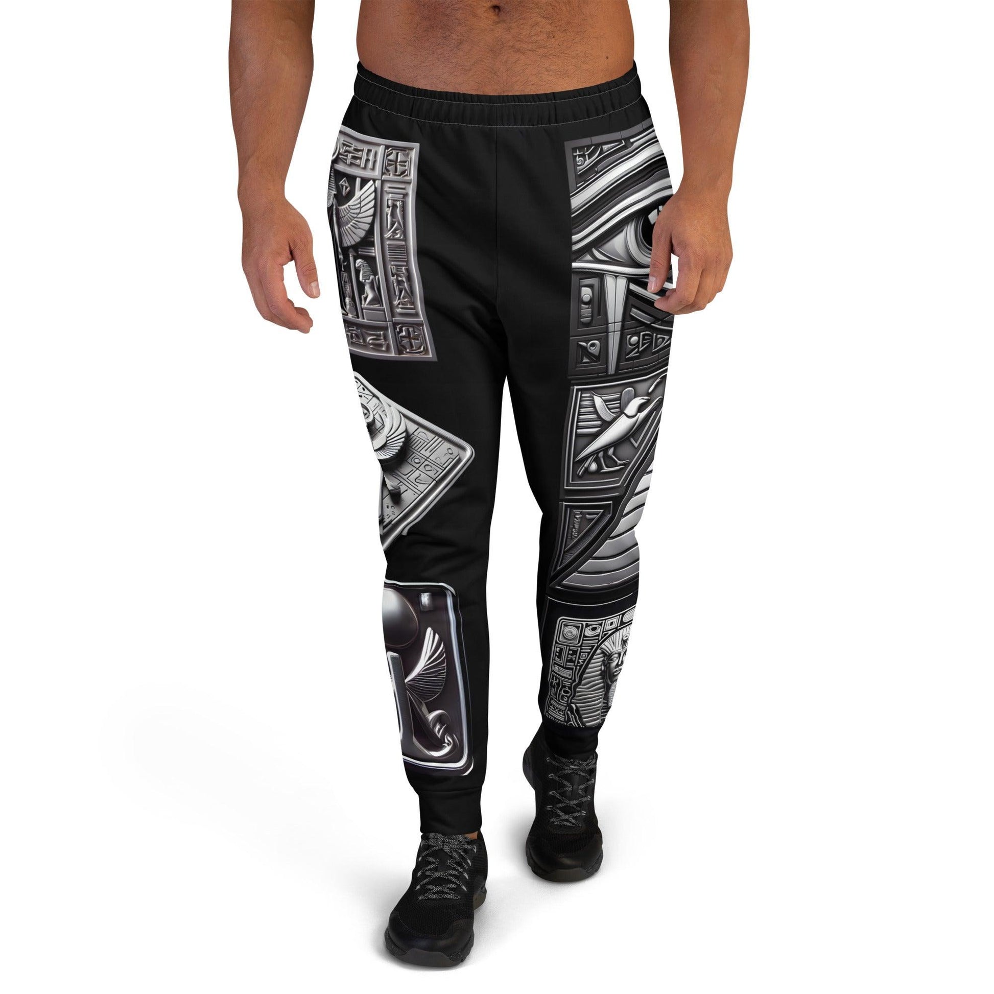 Ascension Pants - Egyptian Hierogliphics Unisex Joggers - Eye of Horus Pyramid Pharaoh v1.1 - Alchemystics.org