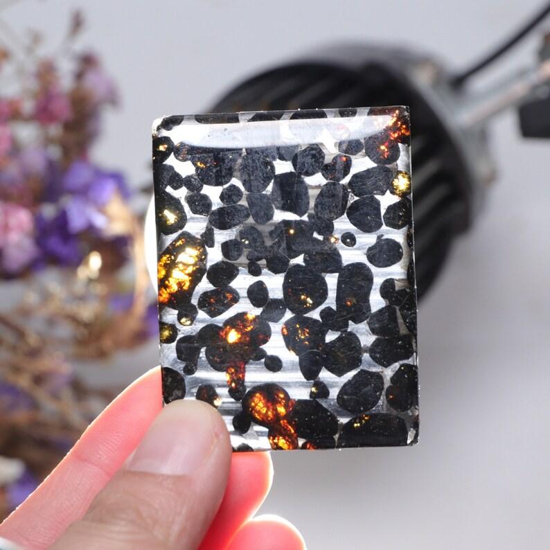 Beautiful SERICHO pallasite Meteorite slice - from Kenya - Alchemystics.org