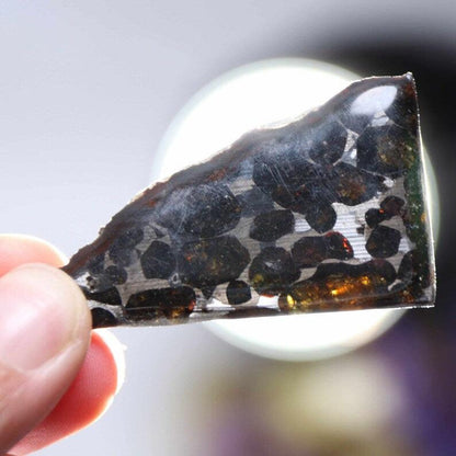 Beautiful SERICHO pallasite Meteorite slice - from Kenya - Alchemystics.org