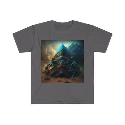 Bismuth Pyramids: Colorful and Surreal Unisex Soft Style Digital and AI Art T-Shirt for Festival and Street Wear v2 - Alchemystics.org