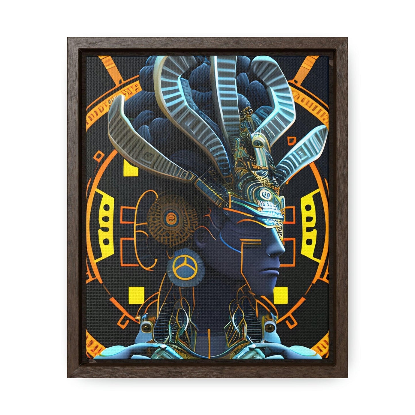 Chaos Existence Mayan Aztec Robot Alien Gallery Print on Canvas - Cultural Fusion Home Decor Art, - Alchemystics.org