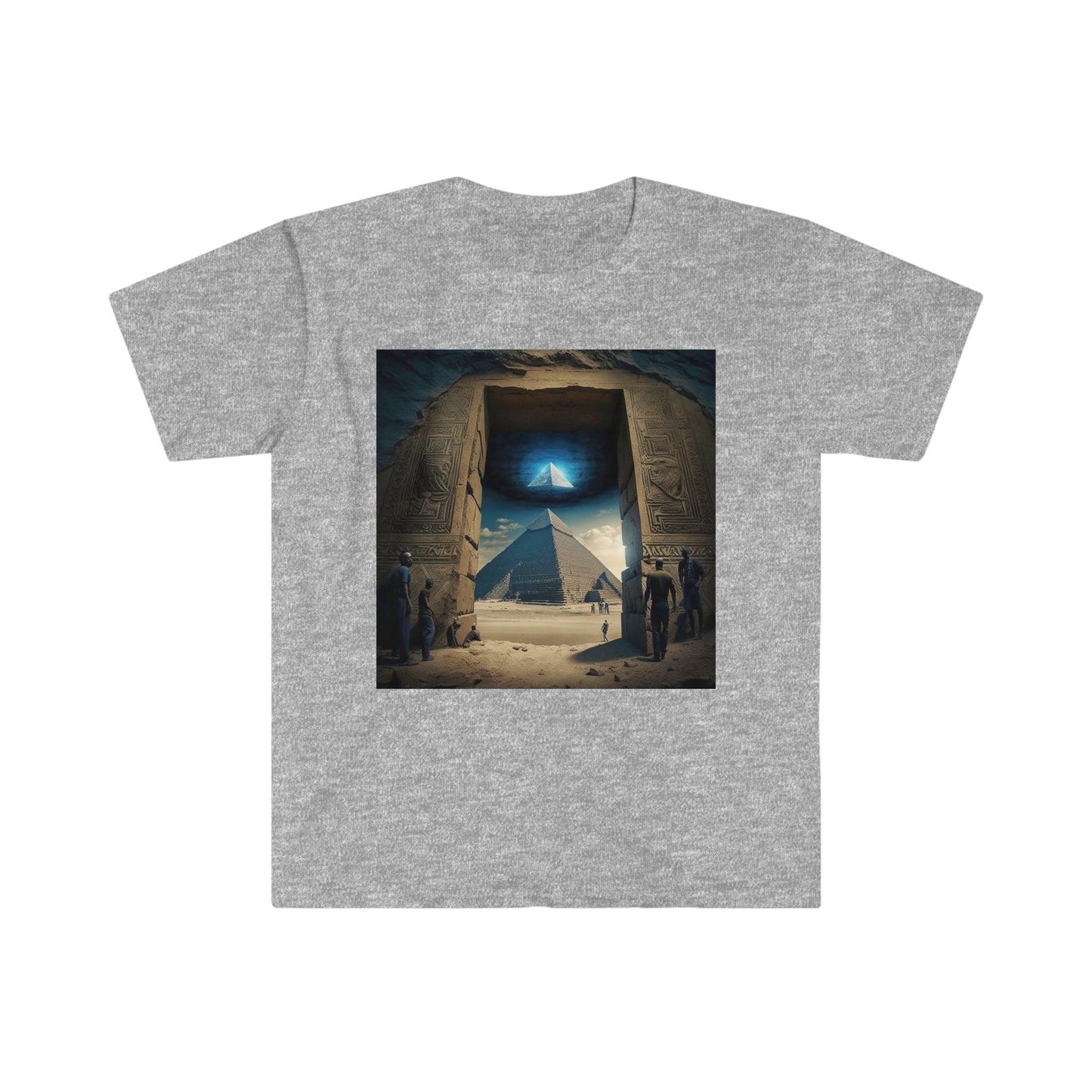 Cosmic Witnesses: Psychedelic Ai Art Men's and Women's Unisex T-Shirt for Festival and Street Wear Pyramids v6.1 - Alchemystics.org