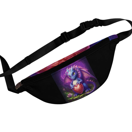 Cute 3D Baby Dragon Heart Stone Fanny Pack - Adorable and Functional Accessory made of Digital & AI Art - Alchemystics.org