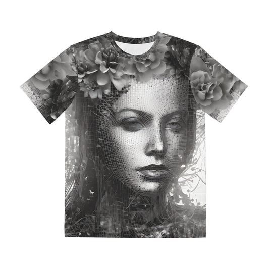 Cyber Matrix Rose Woman B&W Variation - Other Worldly Ethereal Vision Quest Shirt - Alchemystics.org