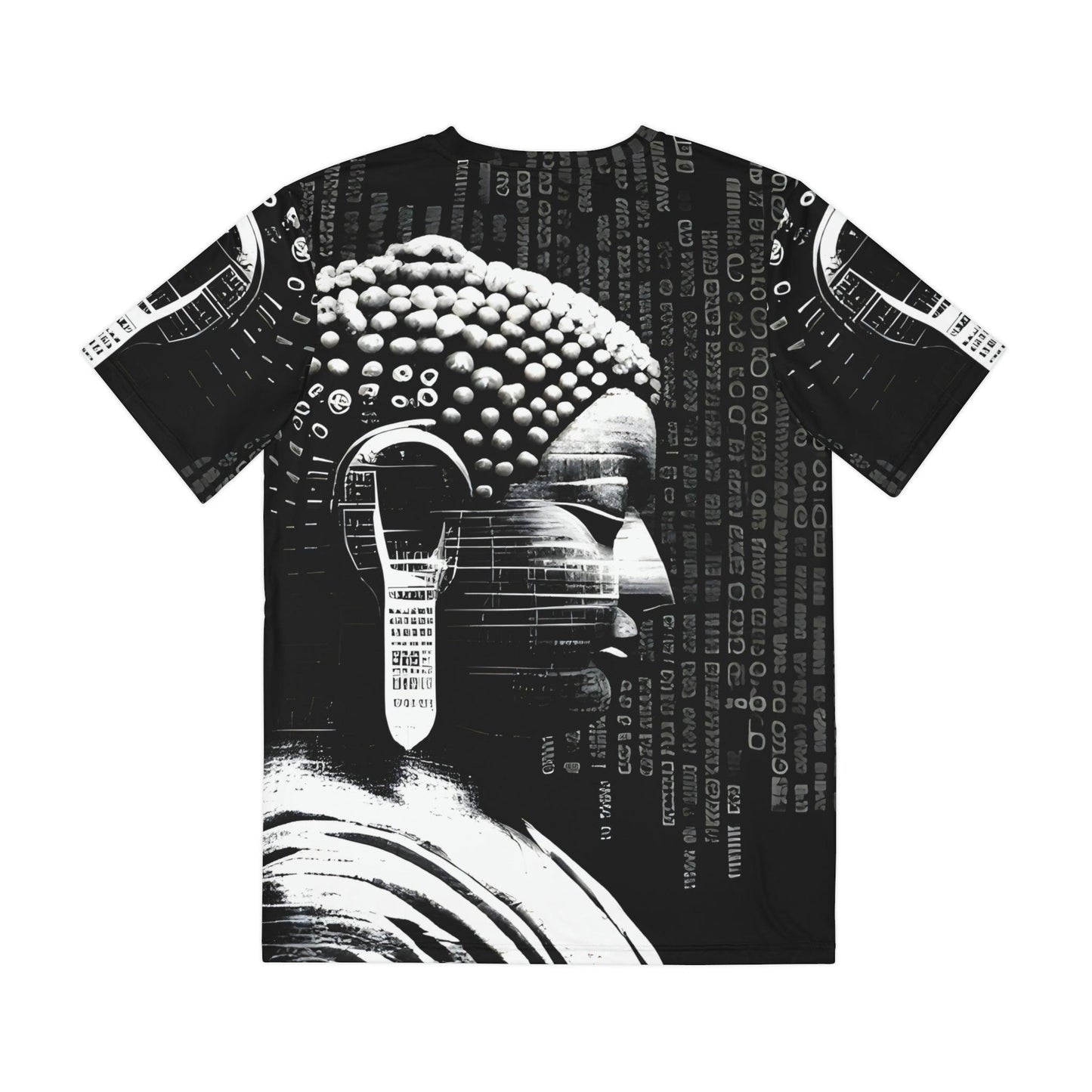 Earpath to Enlightenment - Buddha Bohdisatva, For Him Polyester Tee Shirt (AOP) - All Over Print - Street Wear - Festival Wear by Meta Zen v1.1 - Alchemystics.org