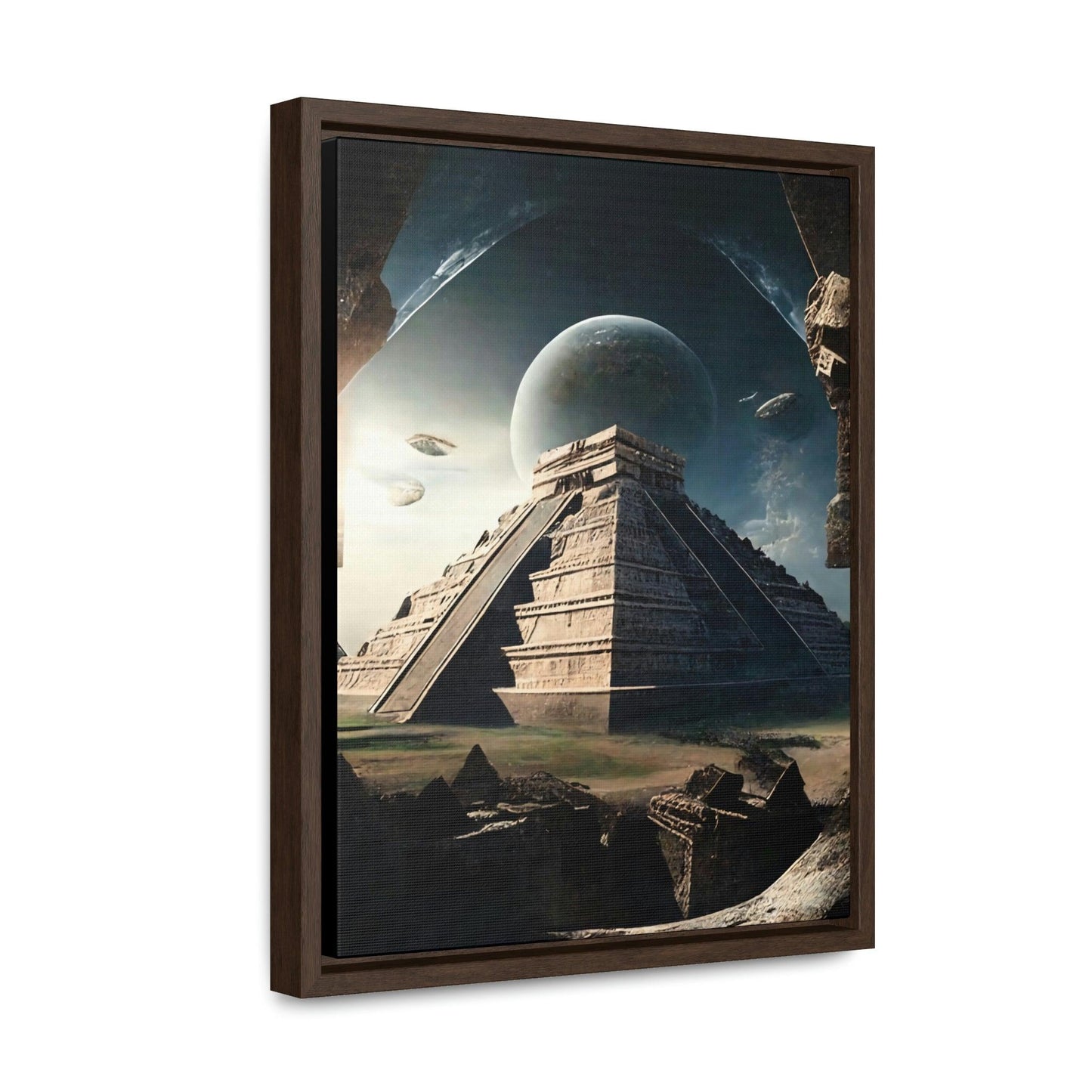 Gallery Canvas Wraps, Vertical Frame - Ancient Aliens Digital Artwork Decoration - Alchemystics.org