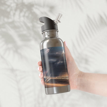 Harness the Energizing Power of the Egyptian Pyramid Eclipse Magic with Our Illuminated Stainless Steel Water Bottle with Straw 20oz - Alchemystics.org