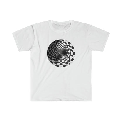 Infinite Tunnel : A Captivating Optical Illusion - Visionary Psychedelic Ai Art Men's and Women's Unisex Soft Style T-Shirt for Festival and Street Wear Tunnel v1.1 - Alchemystics.org