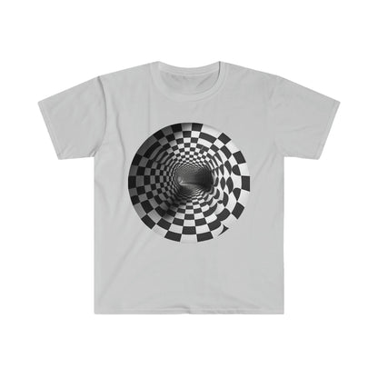 Infinite Tunnel : A Captivating Optical Illusion - Visionary Psychedelic Ai Art Men's and Women's Unisex Soft Style T-Shirt for Festival and Street Wear Tunnel v1.1 - Alchemystics.org