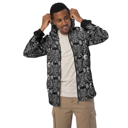 Mayan / Aztec Warrior All Over Print Unisex Windbreaker with Zippered Pockets by Metz Zen v1.0 - Alchemystics.org