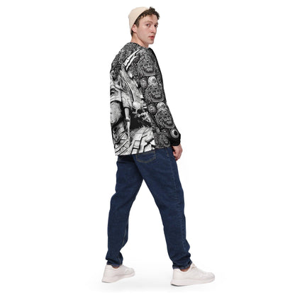 Mayan / Aztec Warrior All Over Print Unisex Windbreaker with Zippered Pockets by Metz Zen v1.0 - Alchemystics.org