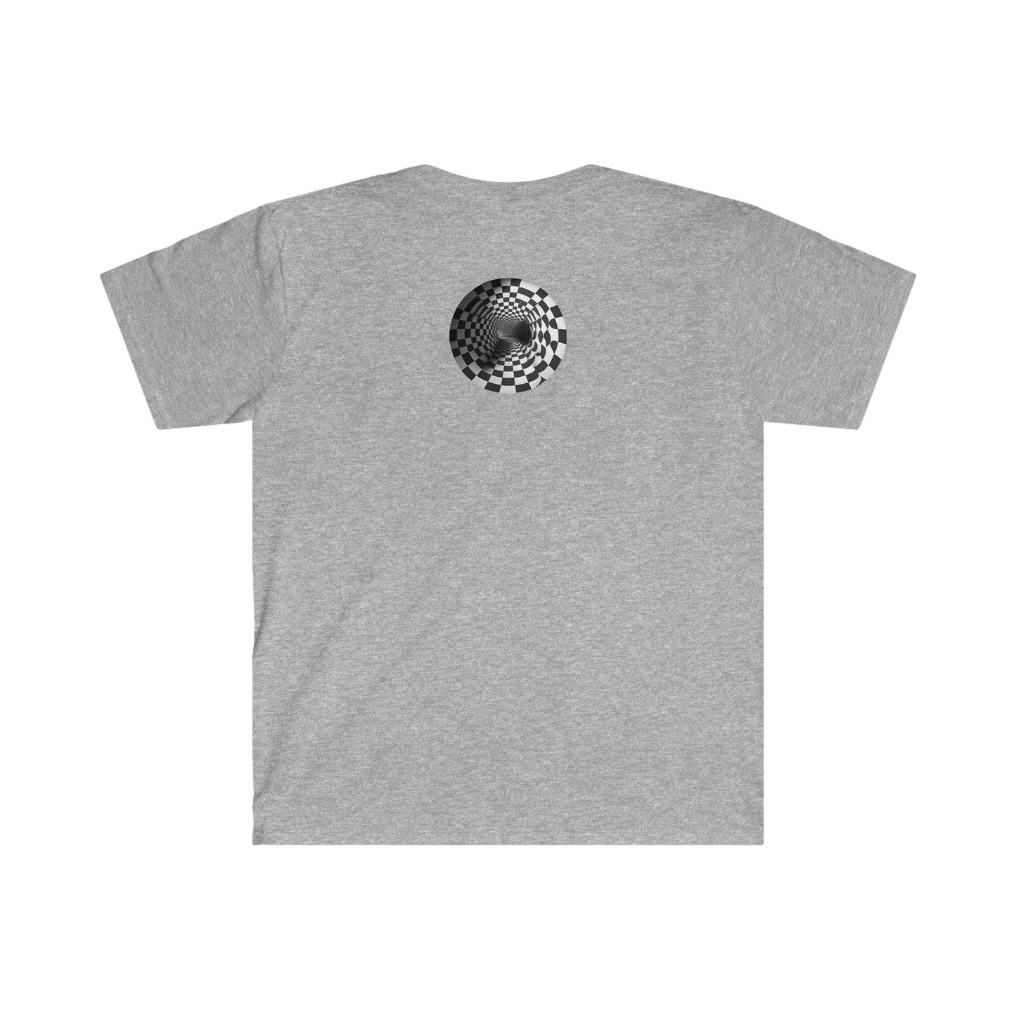 Mesmerizing Illusion: Psychedelic Tunnel Unisex Soft Style Digital AI Art T-Shirt for Festival and Street Wear - Alchemystics.org