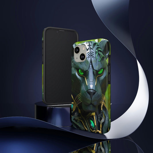 Obsidian Amazonian Black Panther Visionary Ai Art Phone Case - Tough, Unique, Custom Design by Alchemystics - Alchemystics.org