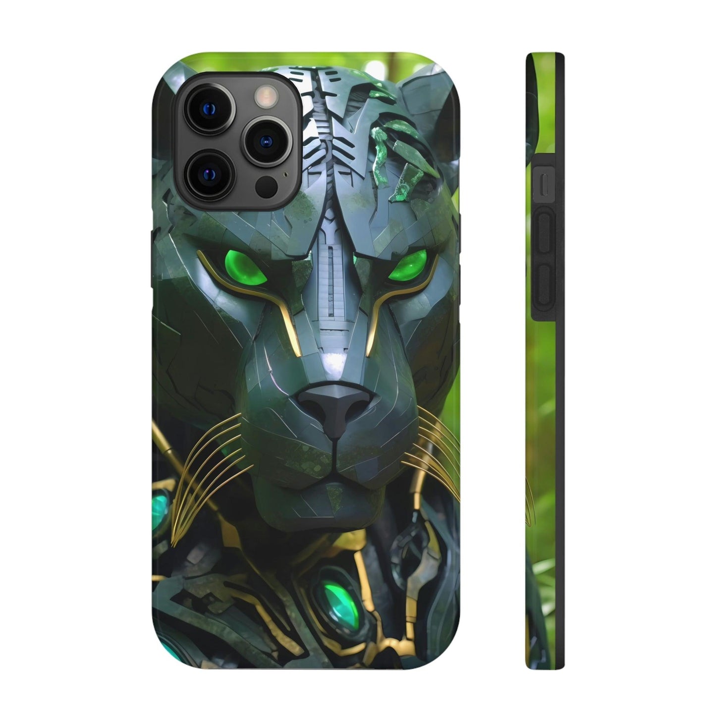 Obsidian Amazonian Black Panther Visionary Ai Art Phone Case - Tough, Unique, Custom Design by Alchemystics - Alchemystics.org